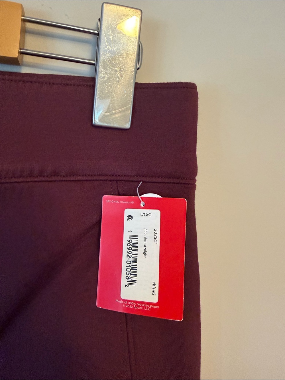 NWT Spanx Perfect Pant Kick Flare High Rise Chianti Large Tall - Picture 6 of 8